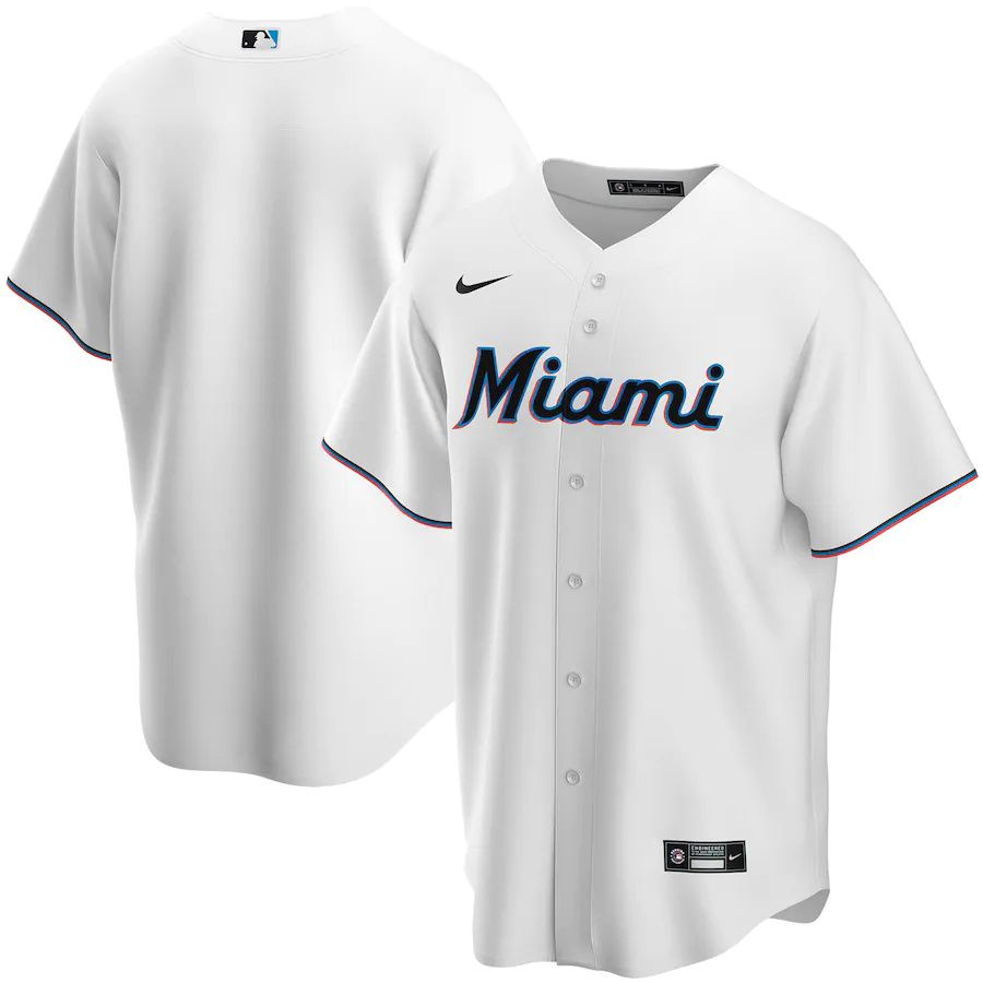 Mens Miami Marlins Nike White Home Replica Team MLB Jerseys